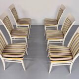 6 thonet gebruder designer chairs with crackle lacquer finish, 1980s vintage