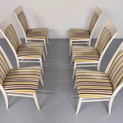 6 thonet gebruder designer chairs with crackle lacquer finish, 1980s vintage
