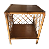 Rattan and bamboo side table