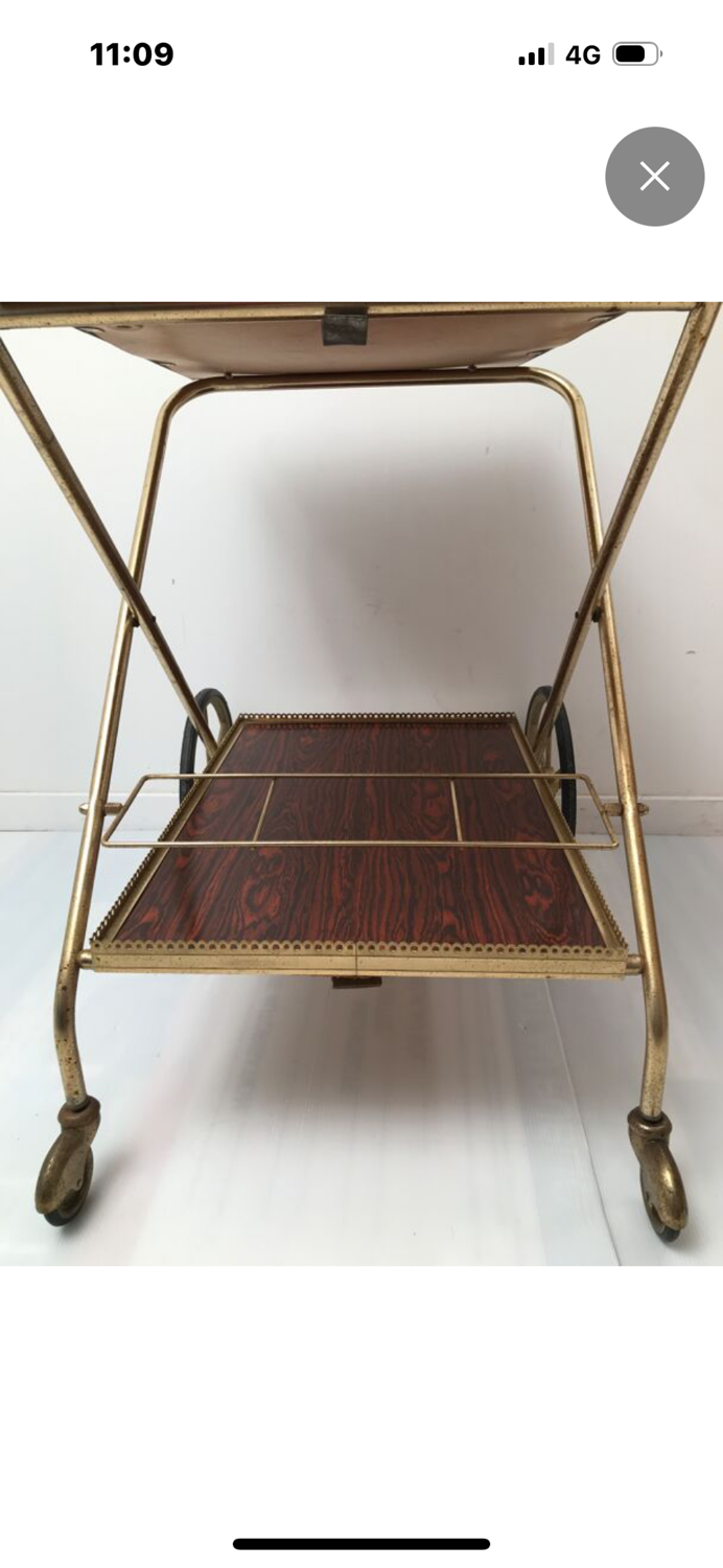 Vintage rolling serving cart 1969