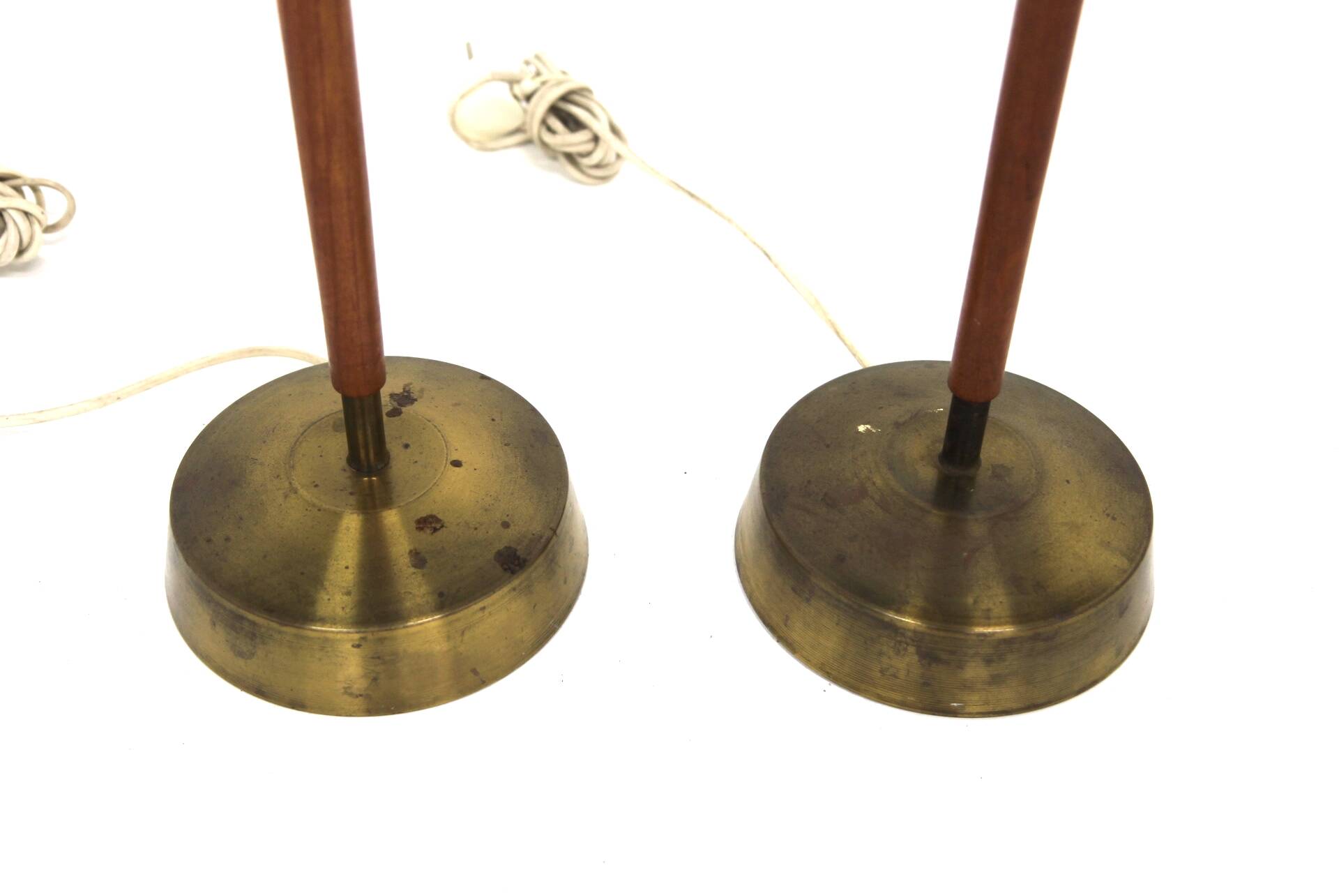 Set of 2 Scandinavian floor lamps in teak and metal, Sweden, 1960