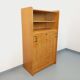 Vintage bookshelf with oak side table.