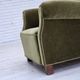 1960s, Danish relax armchair, green furniture velour, original condition.