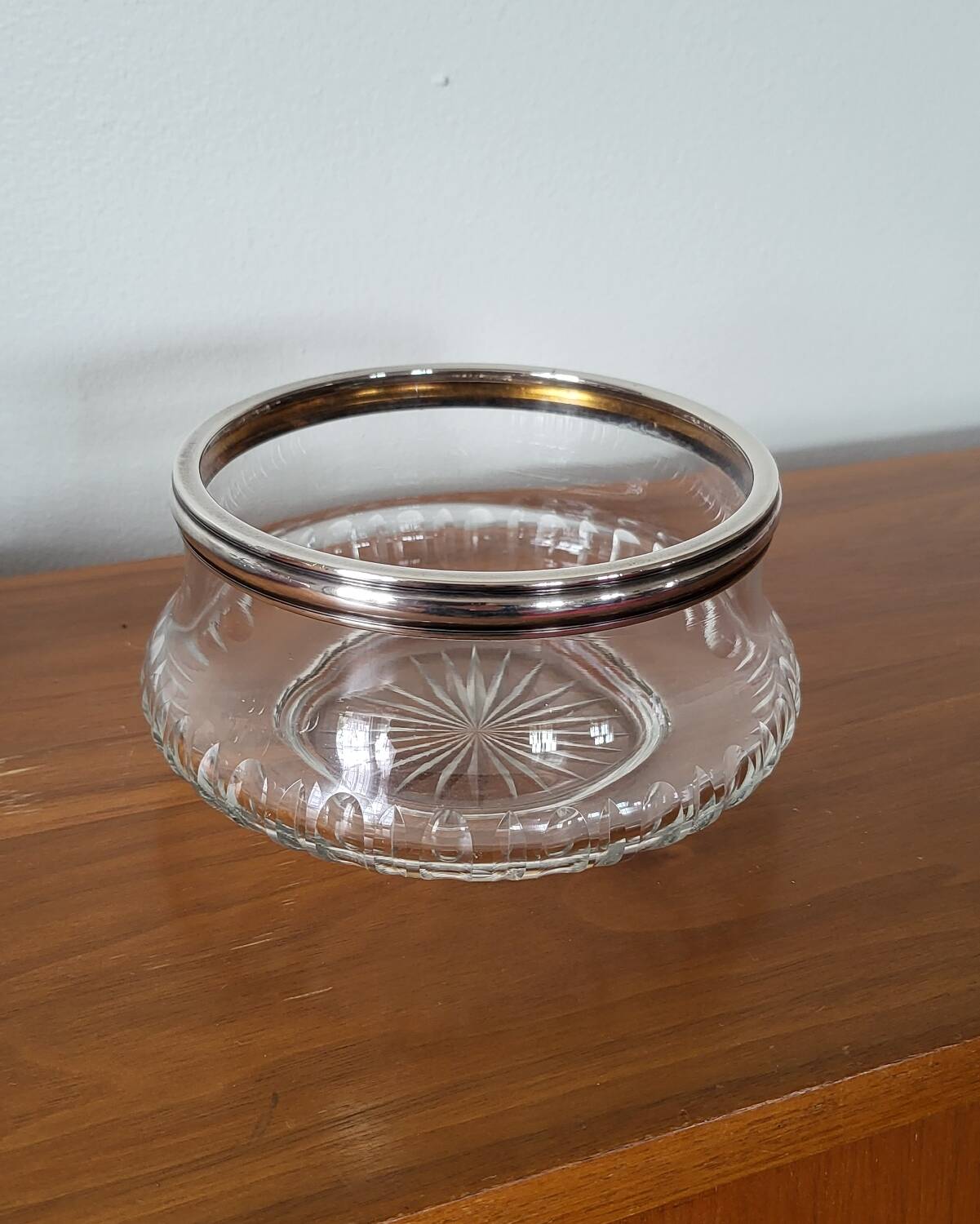 Glass cup and silver frame