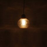 Bubble Glass & Brass Pendant by Helena Tynell for Limburg, 1960s