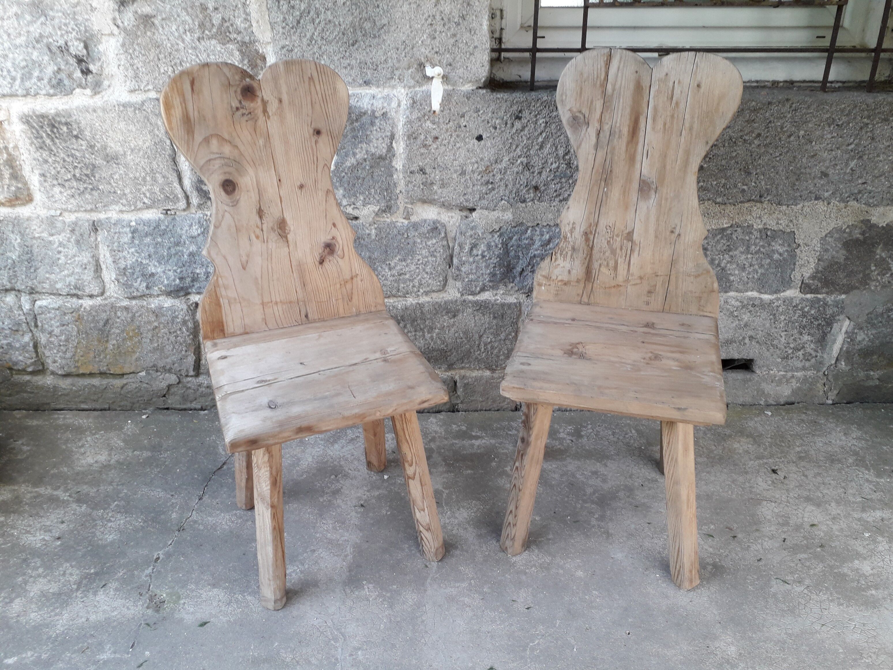 Pair of brutalist chairs