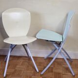 Pair of folding chairs viva, italian design, lucci orlandini for calligaris