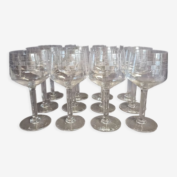 12 verres à eau, art deco