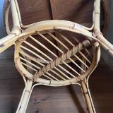 Rattan and bamboo table 60s