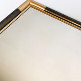 Gold and black marbled metal mirror, 1970s vintage design, Italy