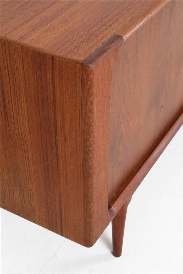 Bernhard Pedersen & Søn teak sideboard with tambour doors / Danish Mid-Century Modern design / 1960s