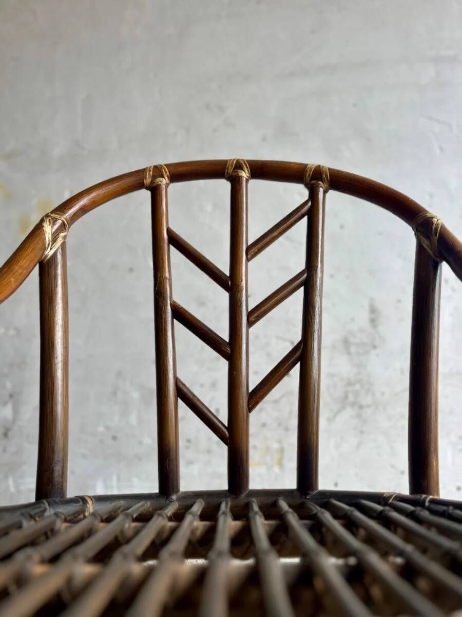 Rare ensemble de fauteuils en rotin McGuire des années 1970