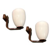 Italian Opaline Glass Sconces, Set of 2