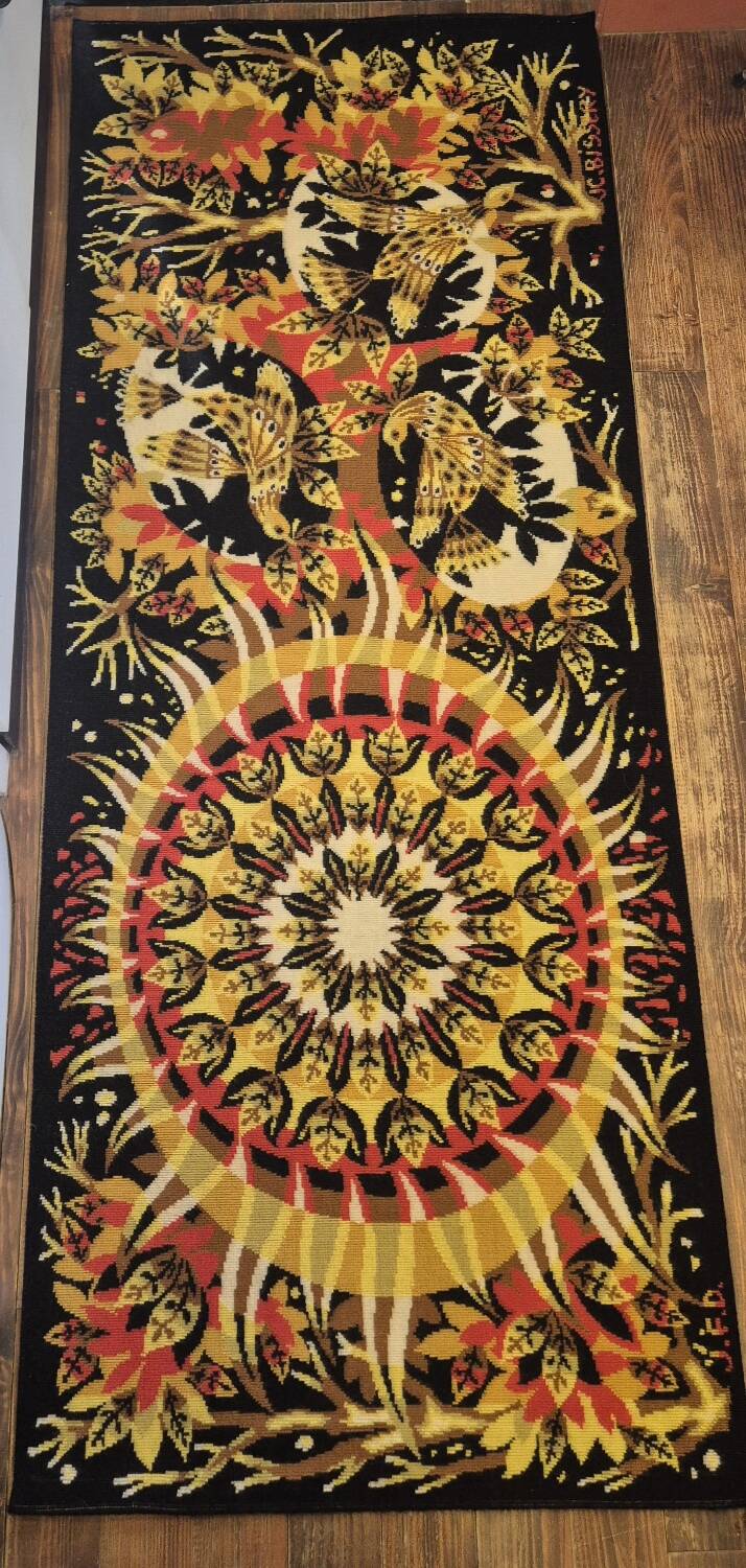 Tapisserie d'Aubusson "Aurore" en pure laine Jean Claude Bissery