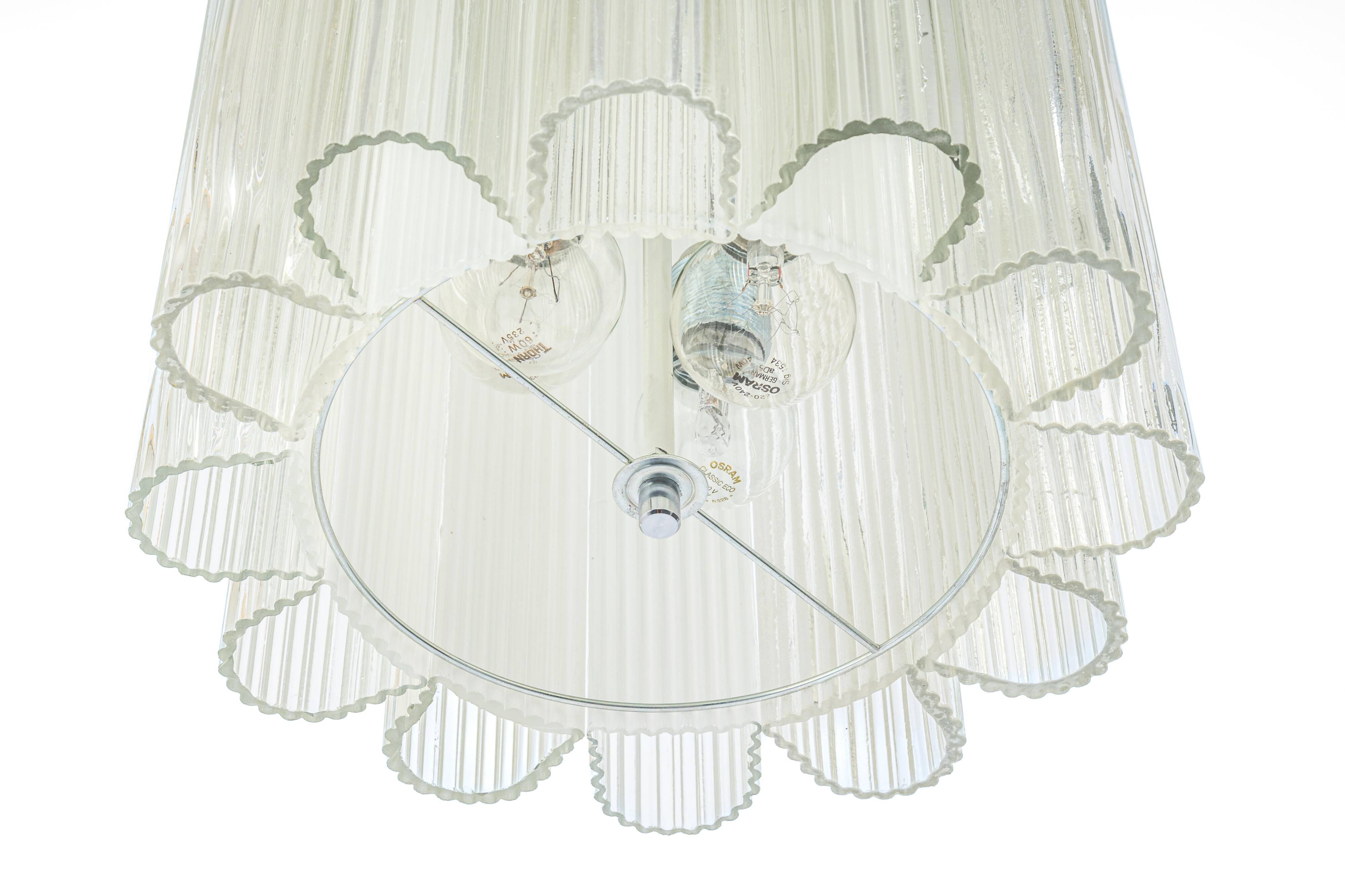 Cylindrical suspension with crystal glass by Doria, Germany, 1960s