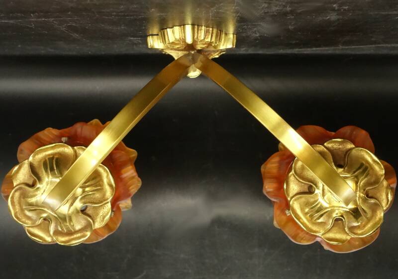 Pair of Louis XVI style wall sconces by Lucien GAU, Paris - gilded bronze