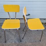 4 chairs formica pop yellow 1970