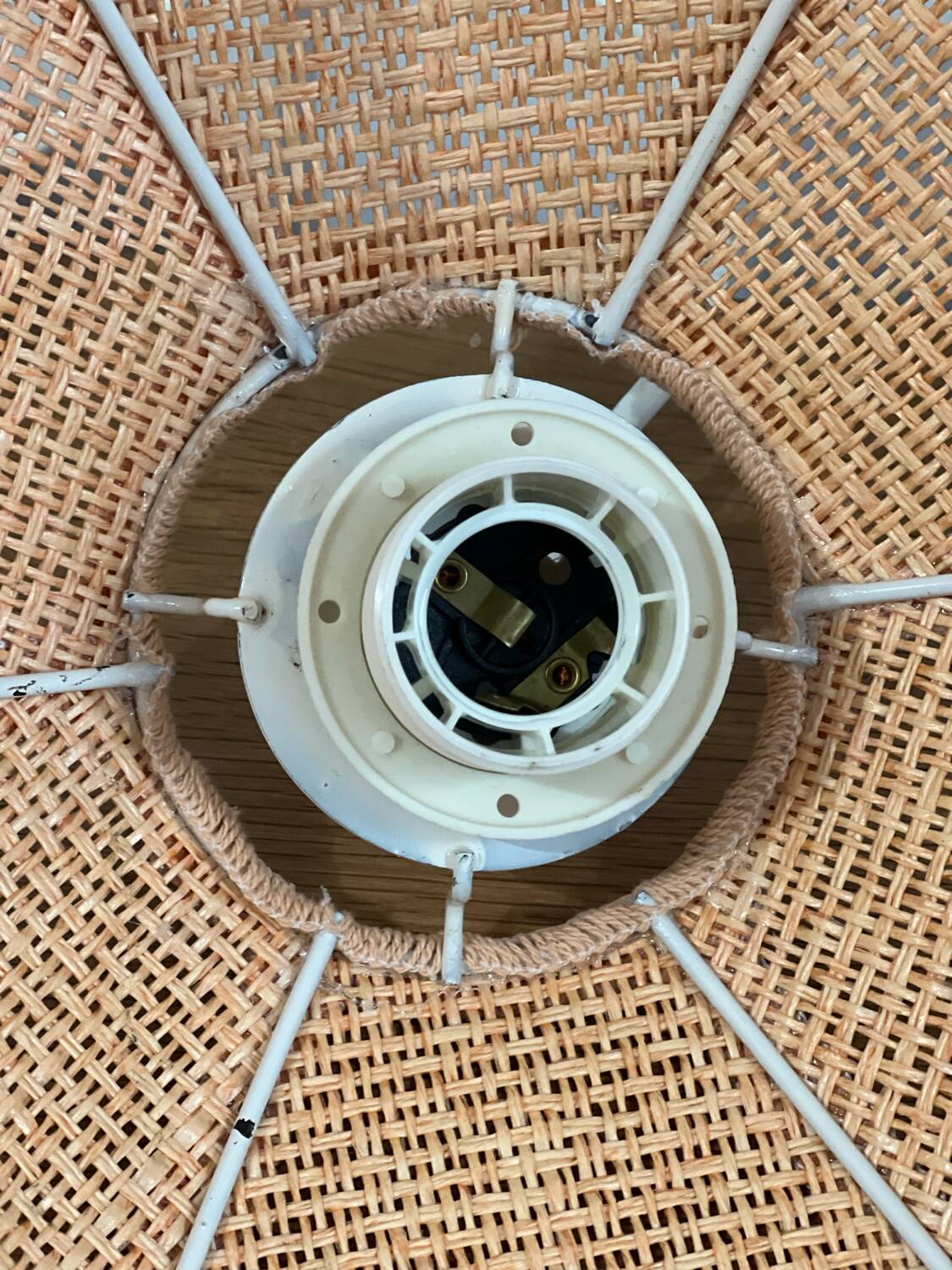 Vintage raffia pendant light