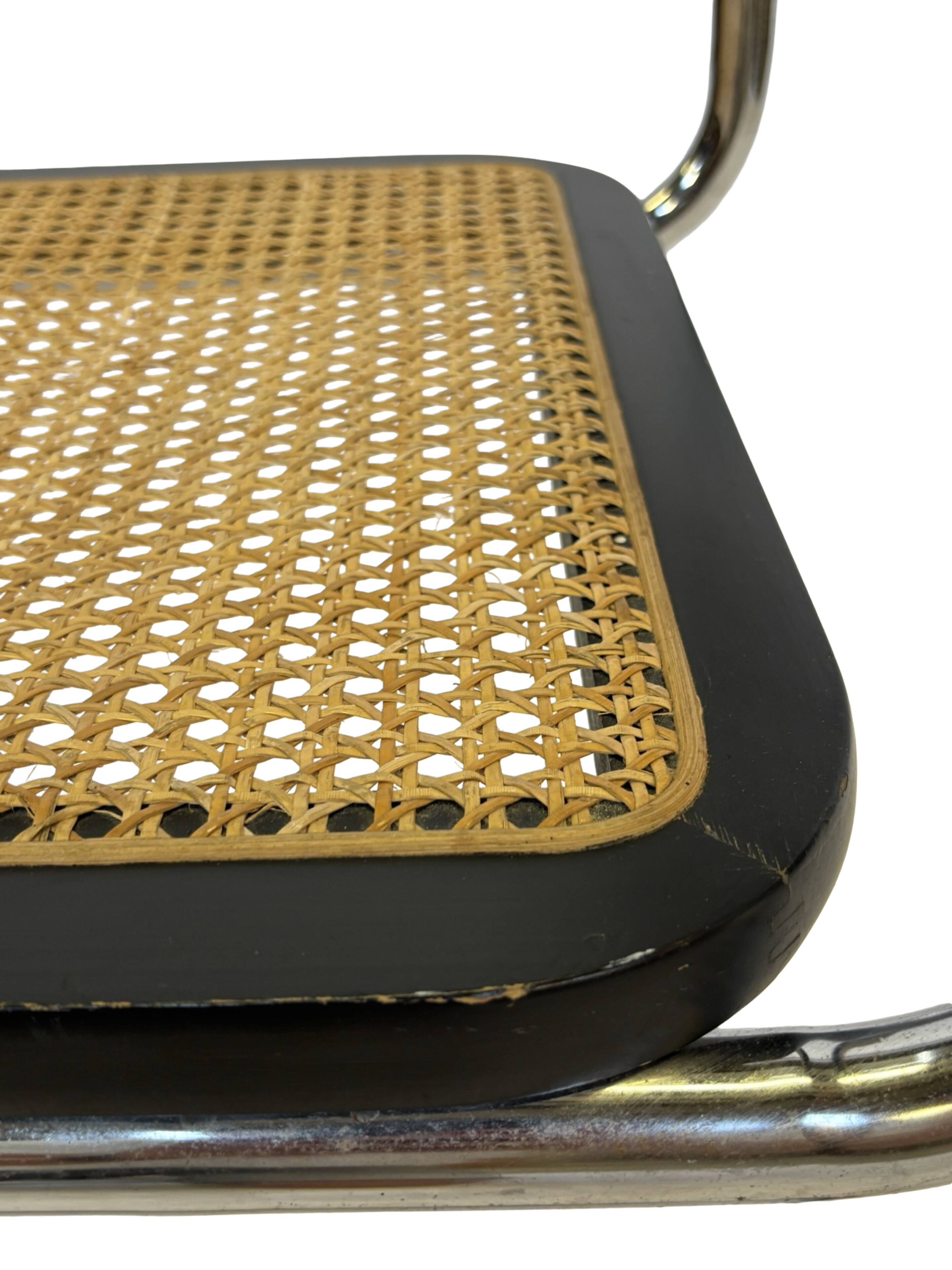 Vintage Cesca chair style b32 model in chrome and black