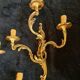 2 or more bronze wall lights in Louis XV rococo style with 3 arms.