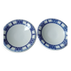 Set of two deep plates, Badonviller Aurore earthenware.