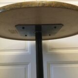 Bistro table with steel base from the 70s/80s