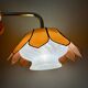 Vintage angled wall lamp with mother-of-pearl lampshade and vintage tulip in white glass