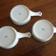 3 ceramic casserole dishes with blue and brown branch pattern