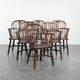Ensemble de 6 magnifiques chaises Windsor anglaises anciennes avec une belle patine.