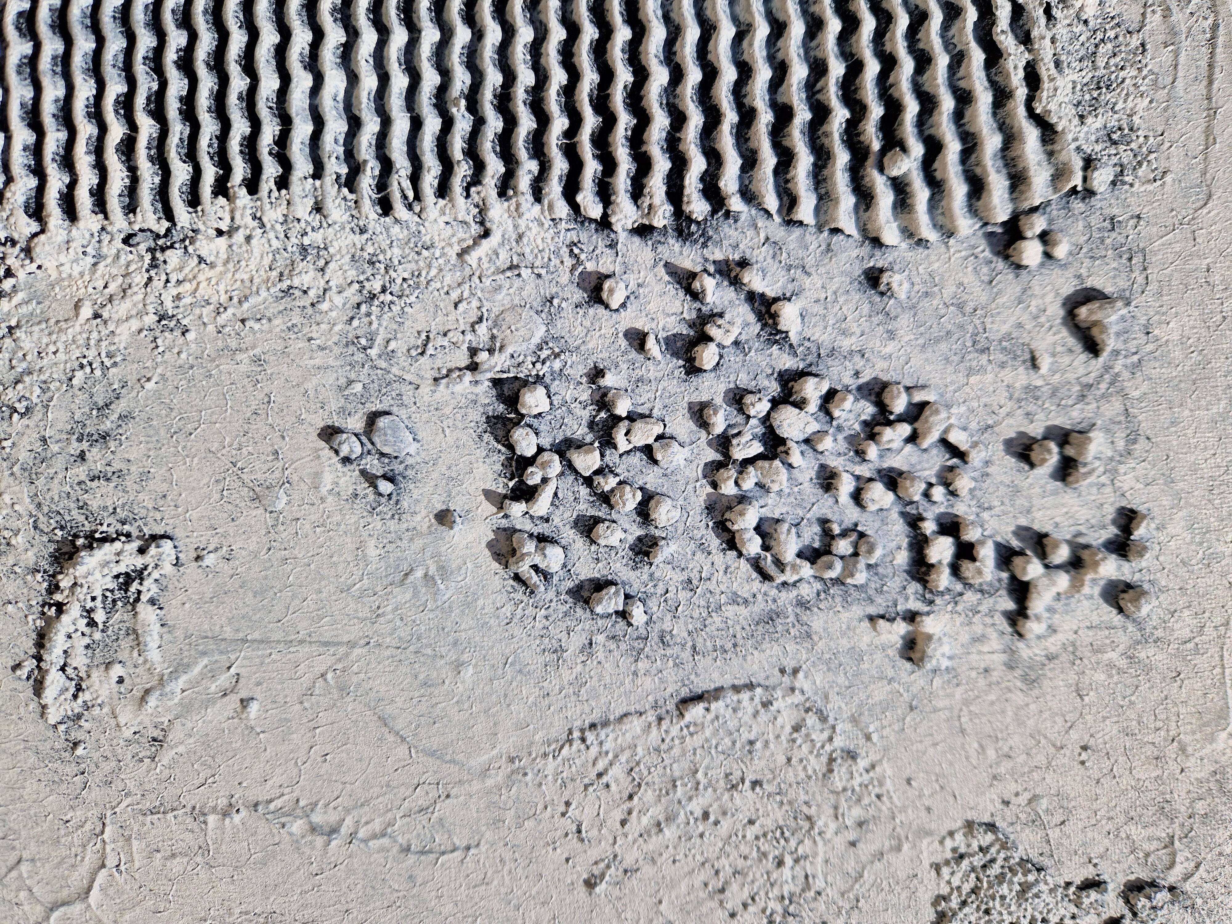 Minimalist monochrome abstract painting white