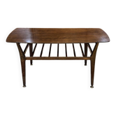 Table basse anglaise en acajou et hêtre des années 70