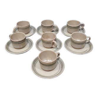 7 coffee cups and saucers Sarreguemines