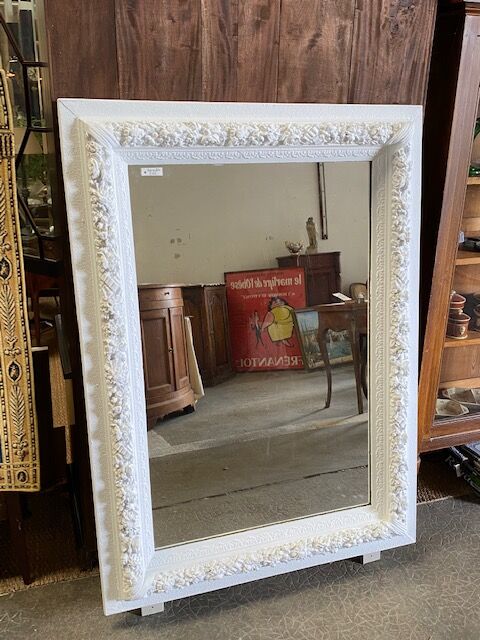 Old trumeau mirror in plaster and wood 100x142cm