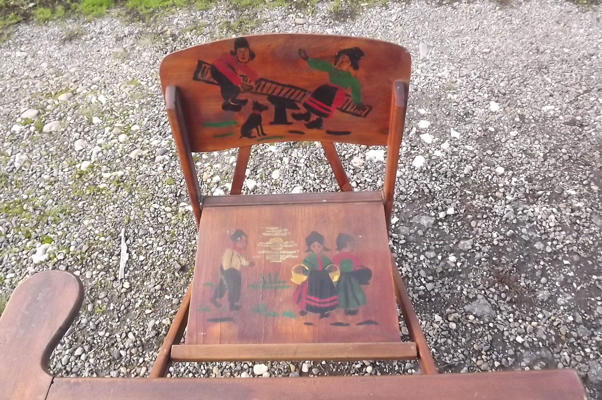 School desk Art-nouveau folding