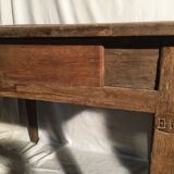 Oak/poplar side table with drawer