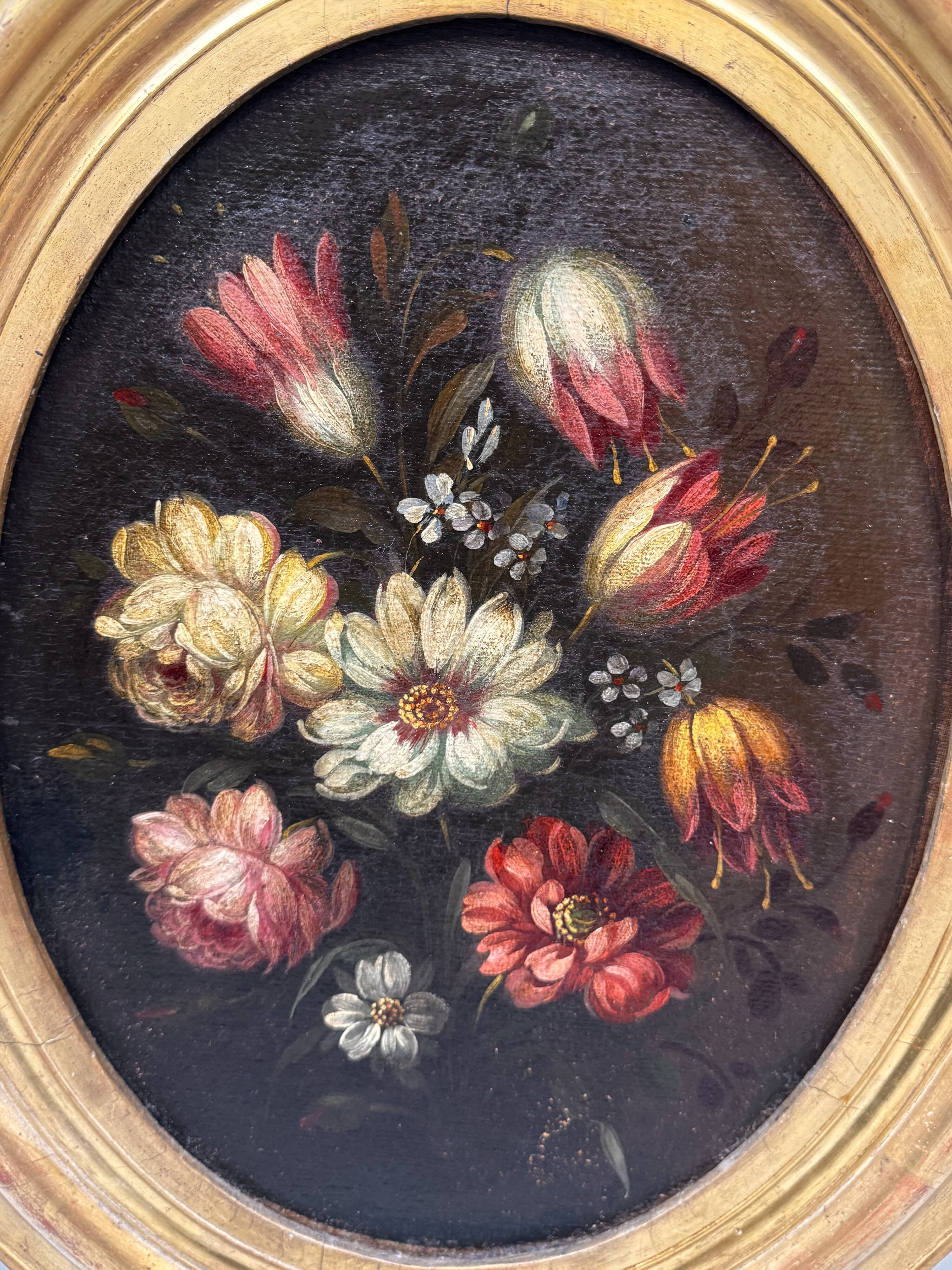 Paire de natures mortes florales