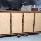 Old fridge behind wooden bar