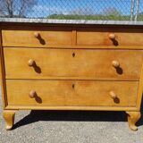 Chippendale English Commodity with Grey Marble Plateau - 50s