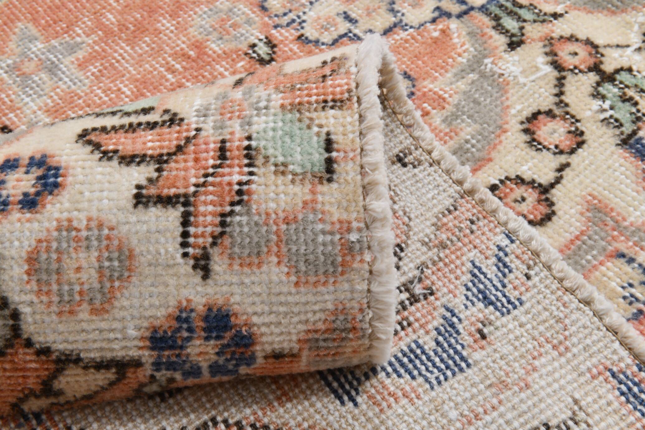 Red & Orange Large Turkish Vintage Rug, 261x351Cm