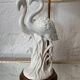 Lampe porcelaine flamants roses années 80