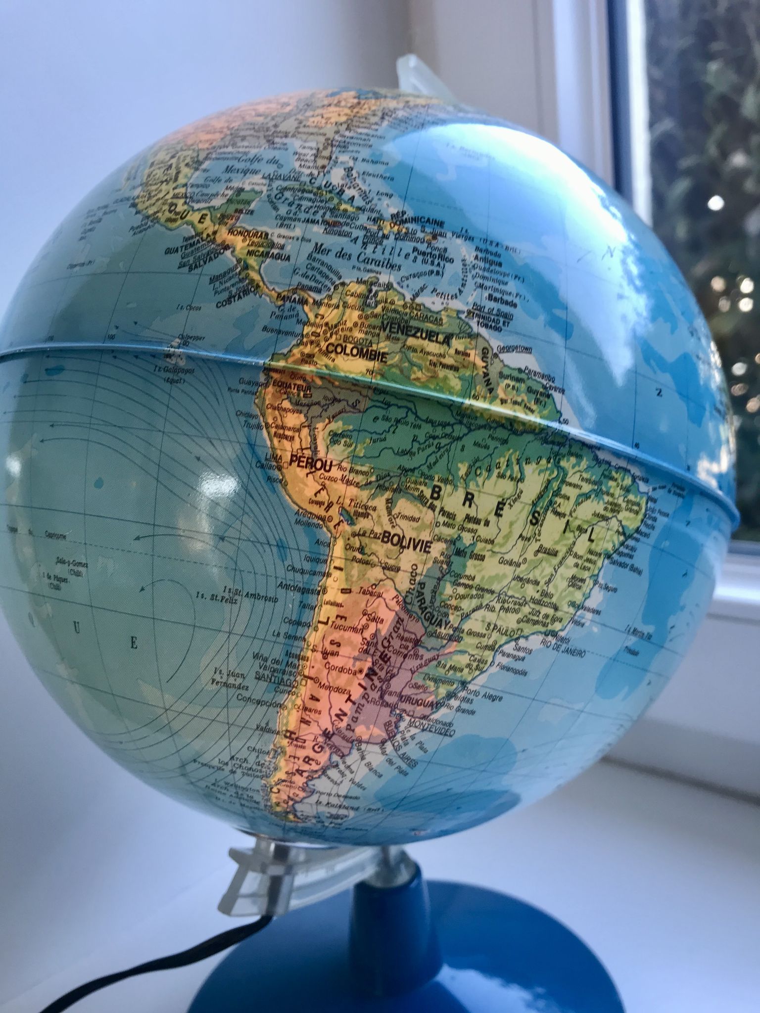 Globe terrestre lumineux années 70