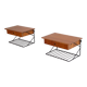 Pair of Scandinavian bedside tables to hang in teak 1960