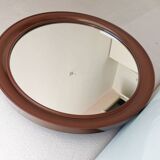 Round brown mirror plastic 80 years diameter 35cm