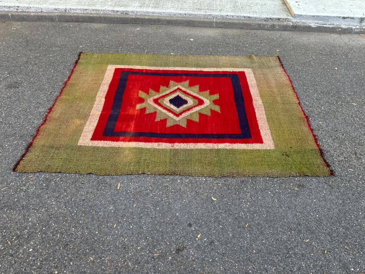 Large Vintage Scandinavian Wool Rug (156x210 cm) – 70s Style