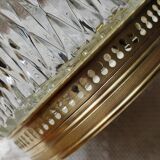 Ceiling lamp in glass and brass