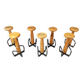 Mid century brutalist bar stools, 1960s - set of 7