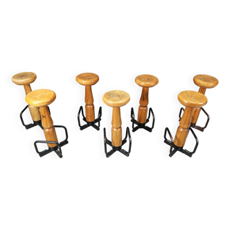Mid century brutalist bar stools, 1960s - set of 7