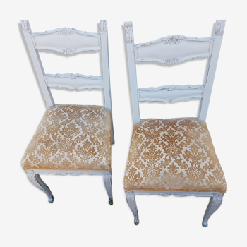 2 chairs padded and patinated
