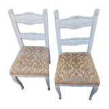 2 chairs padded and patinated