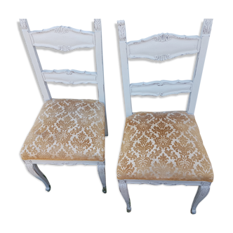 2 chairs padded and patinated